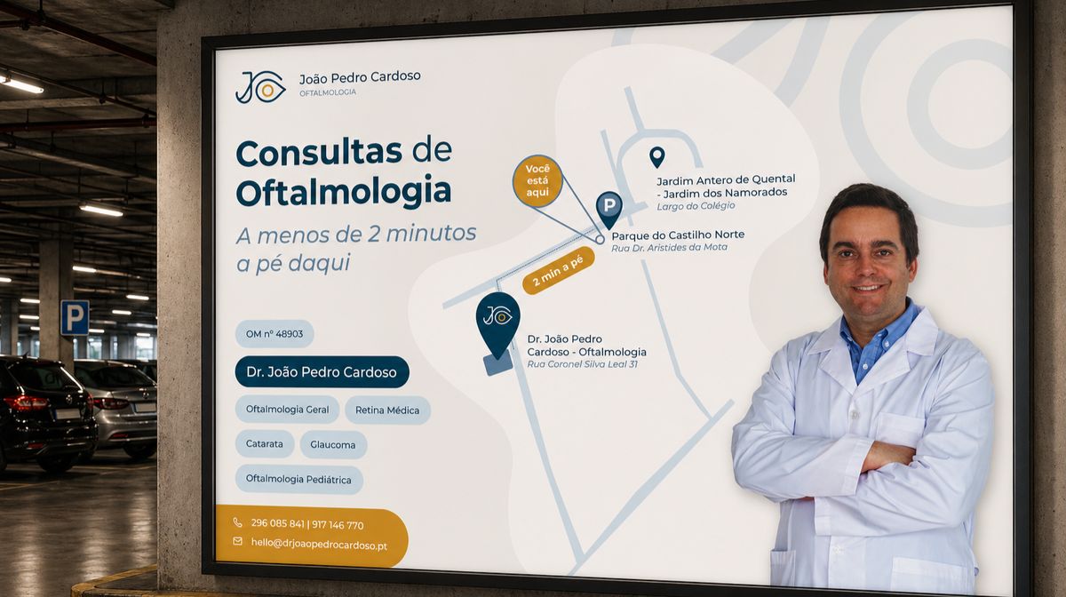 Outdoor publicitário do Dr. João Pedro Cardoso oftalmologia na cidade